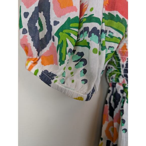 Emily McCarthy Havana Puff Sleeve Top Jungle Ikat S - Picture 4 of 8